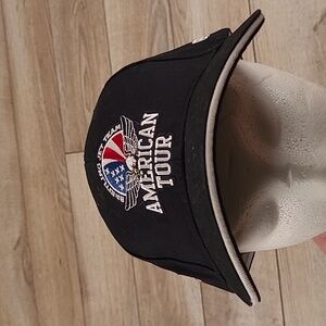 BREITLING Jet Team American Tour Black White Strap Back Mens Cap Hat RARE